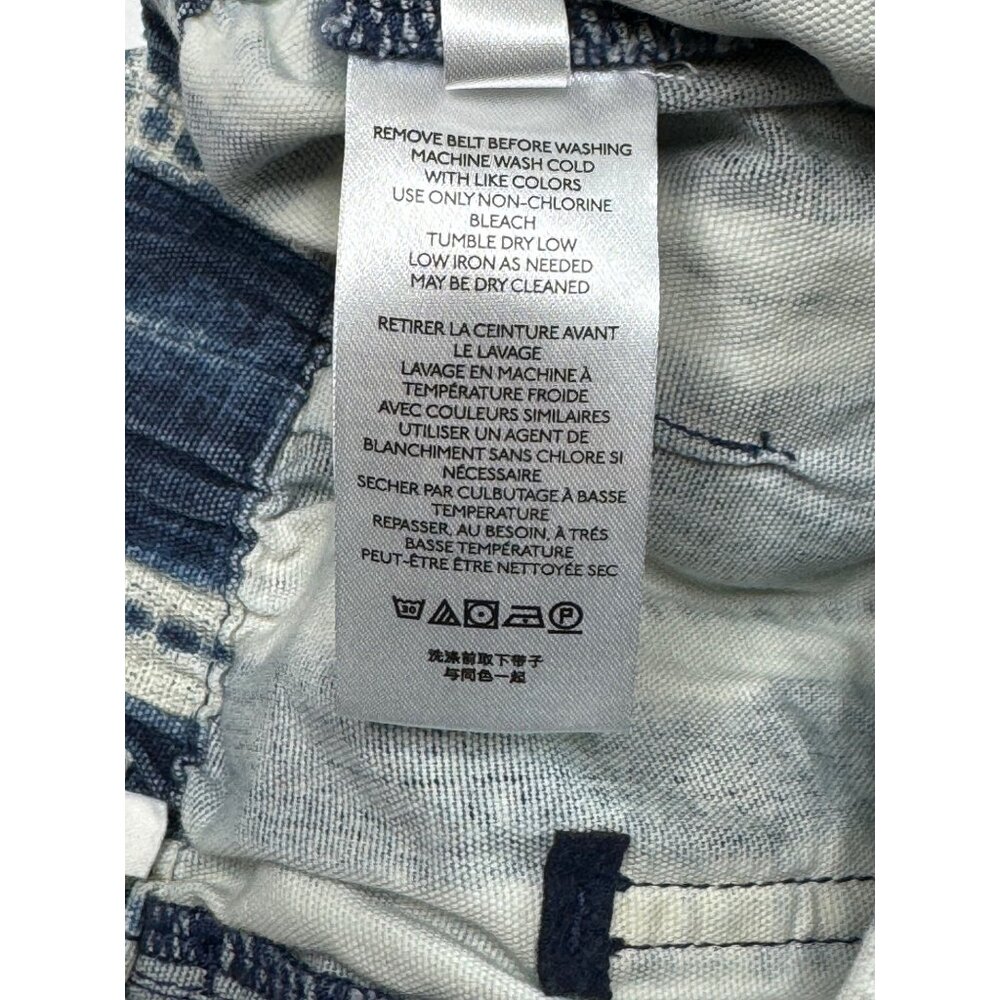 Anthropologie Womens Pants Small Victoire Blue White Tie-Dye Cargo - Picture 5 of 9